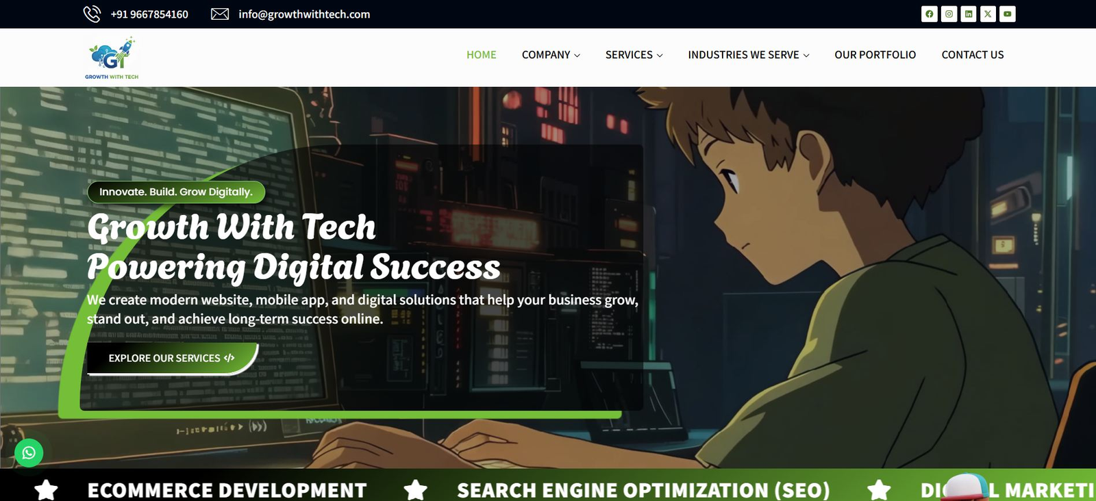 Growth With Tech WordPress Project Mockup